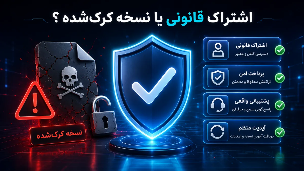 چرا خرید اشتراک قانونی و مطمئن بهتر از نسخه کرک‌شده است؟